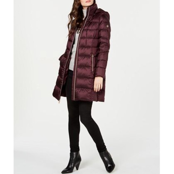 Michael Kors Jackets & Blazers - SOLD🎈New! MICHAEL KORS Wine Puffer Coat